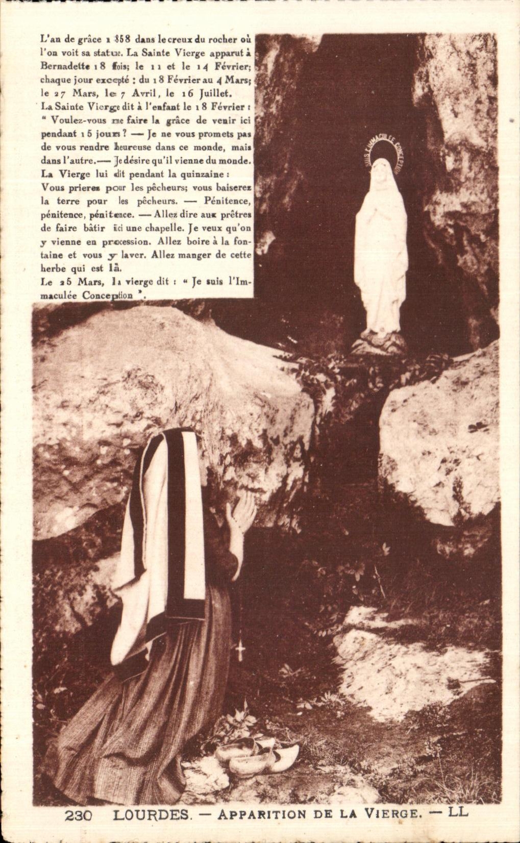 CPA Lourdes Appearance Of the Virgin