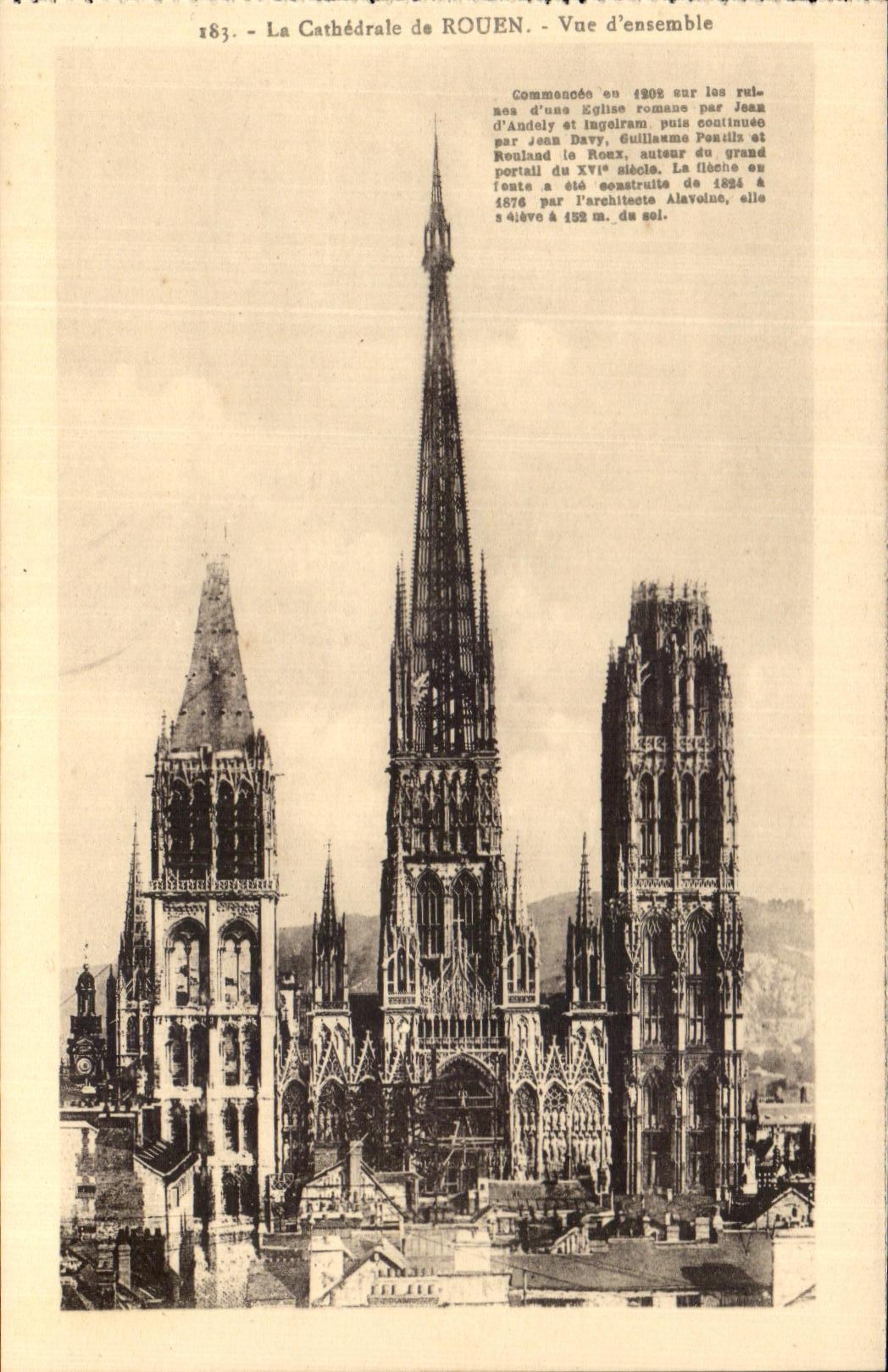 CPA the Cathedral of Rouen Overall picture