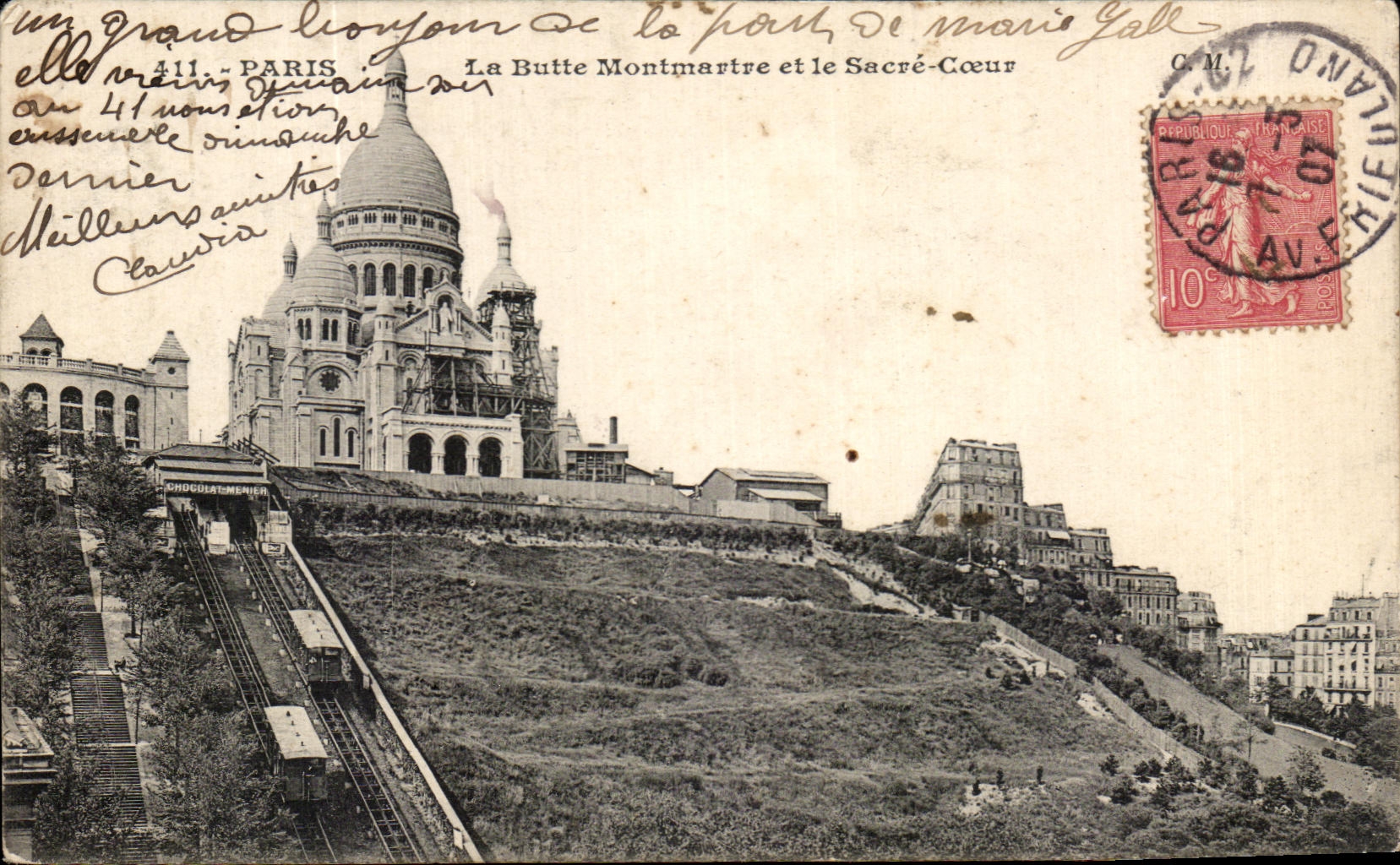 CPA Paris the Montmartre Hillock and the Sacring Heart