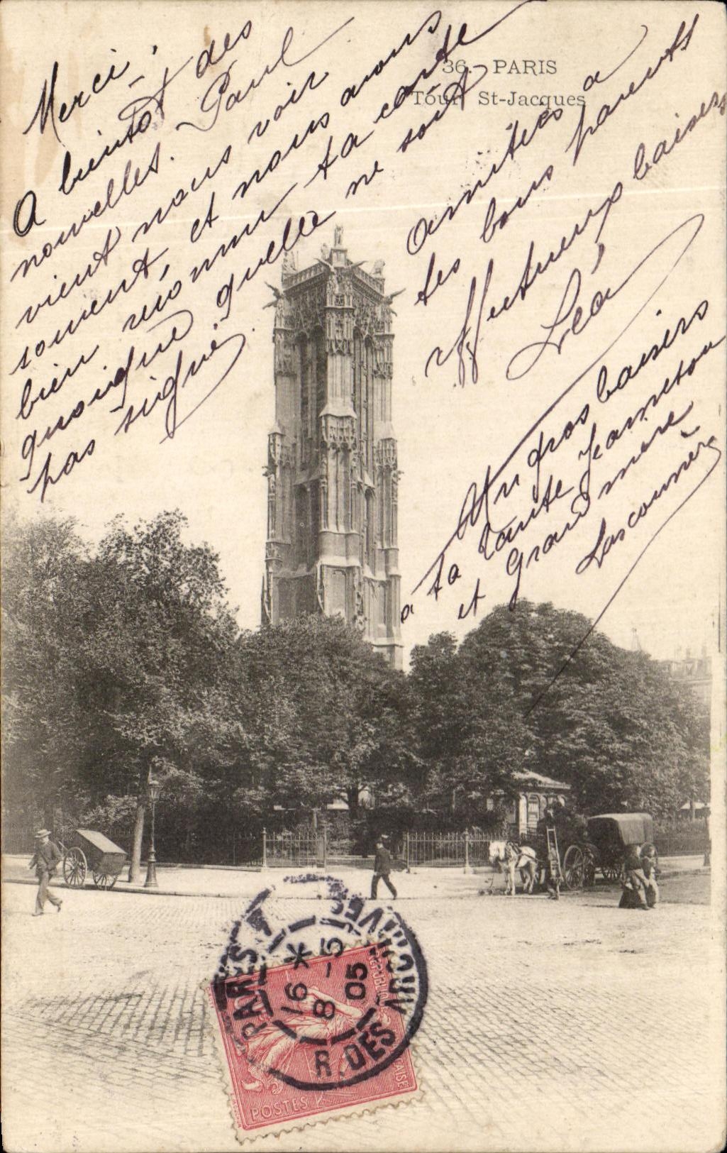 CPA Paris Turn St Jacques Atellage horse Nice shot