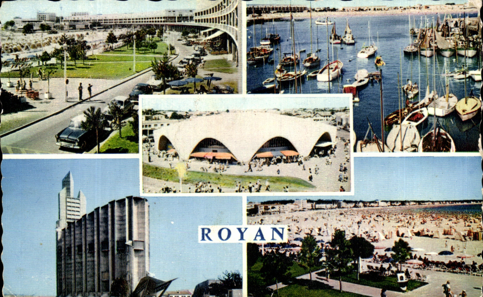 CPSM Royan el frente de mar el mercado portuario cubierto