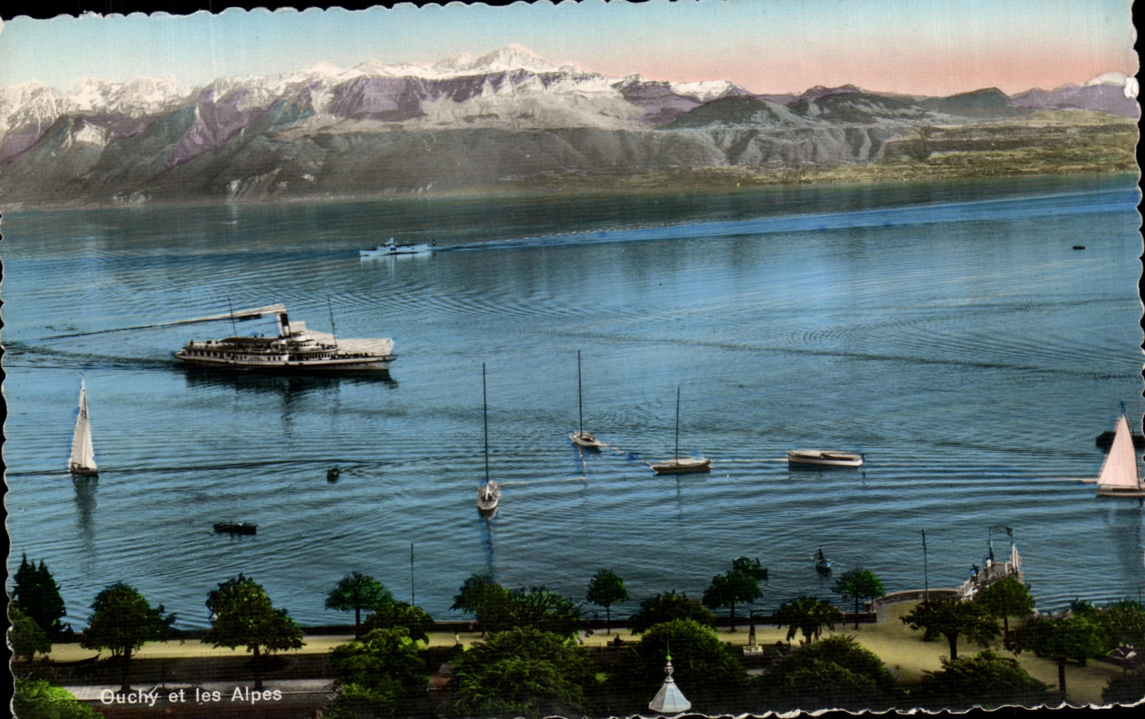 CPSM Ouchy et les Alpes Bateau 