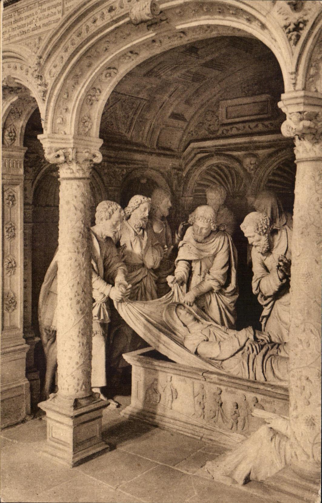 CPA the Saints De Solesmes Characters Of the Bedside To the Tomb Of the Virgin