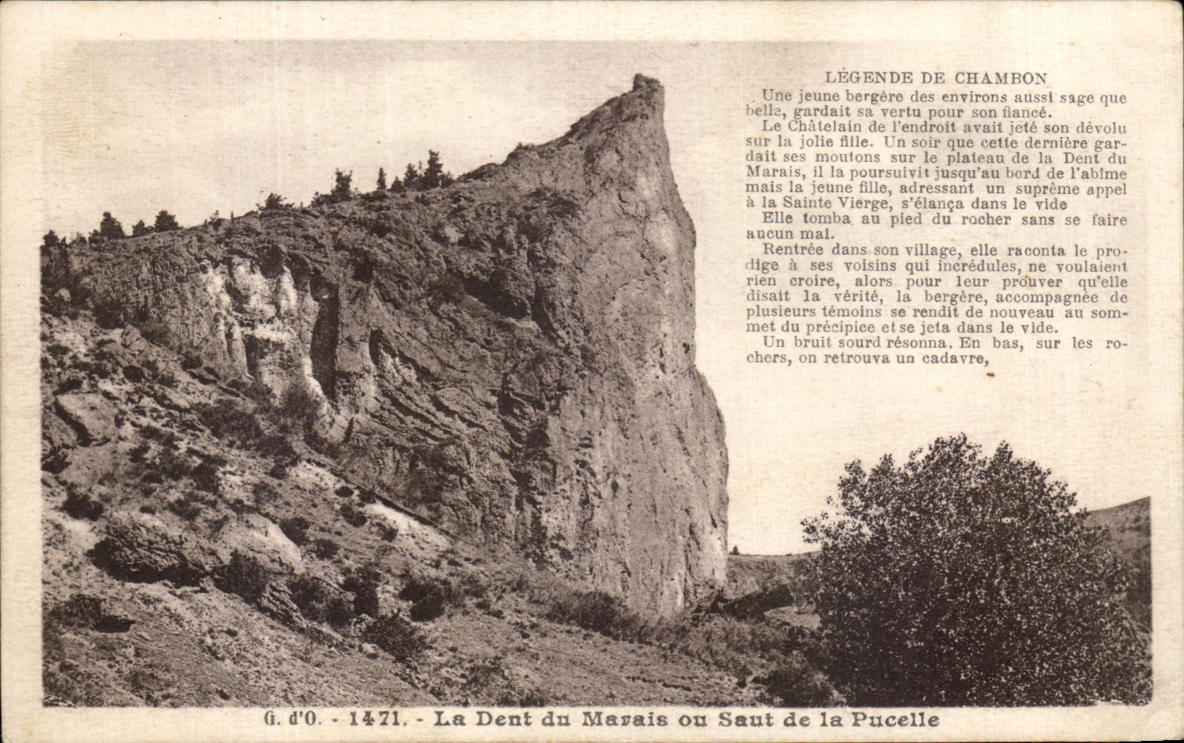 CPA Captions De Chambon the Tooth Of the Marsh Or Jump Of the Virgin