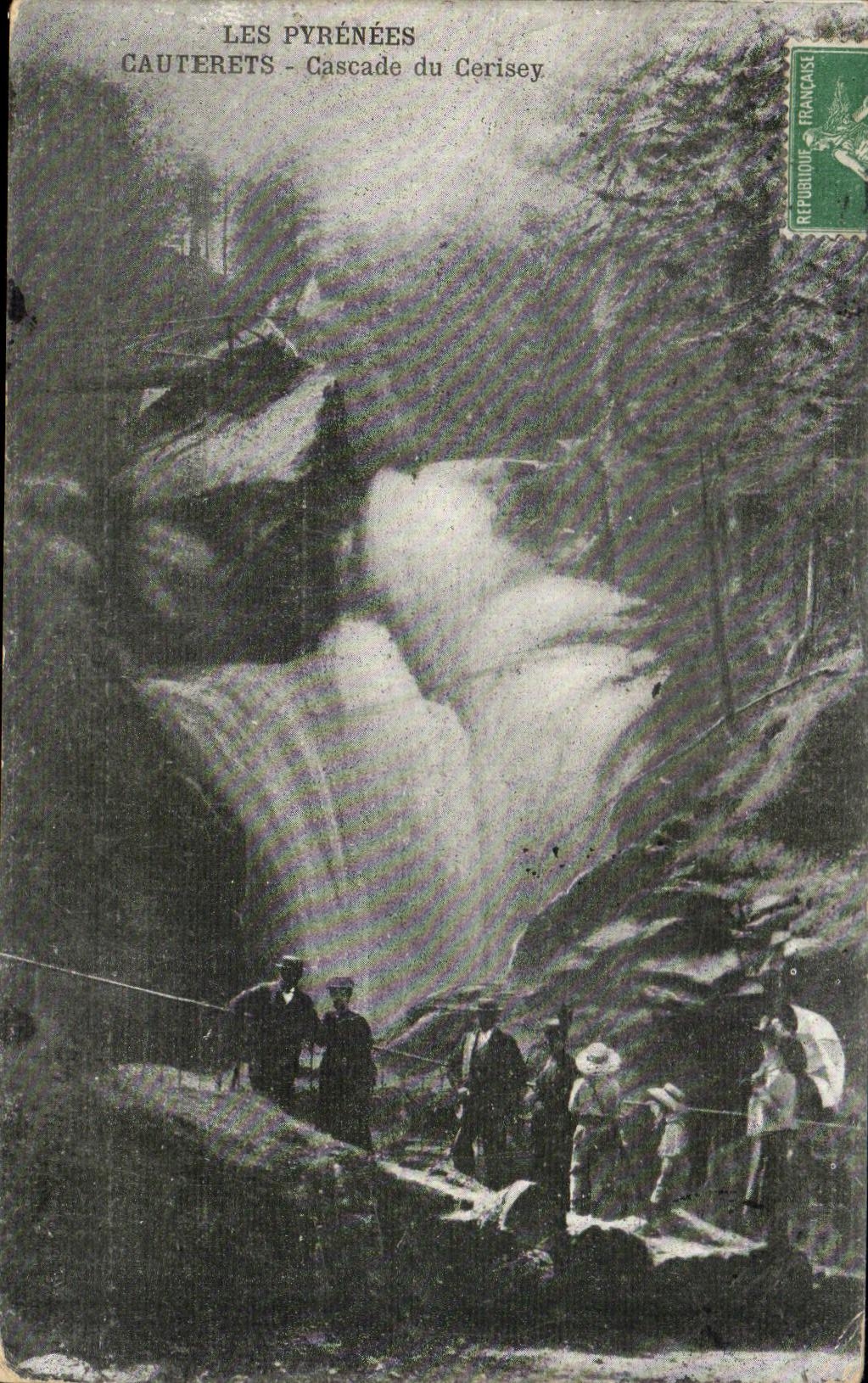 CPA the Pyrenees Cauterets Cascades of Cerisey