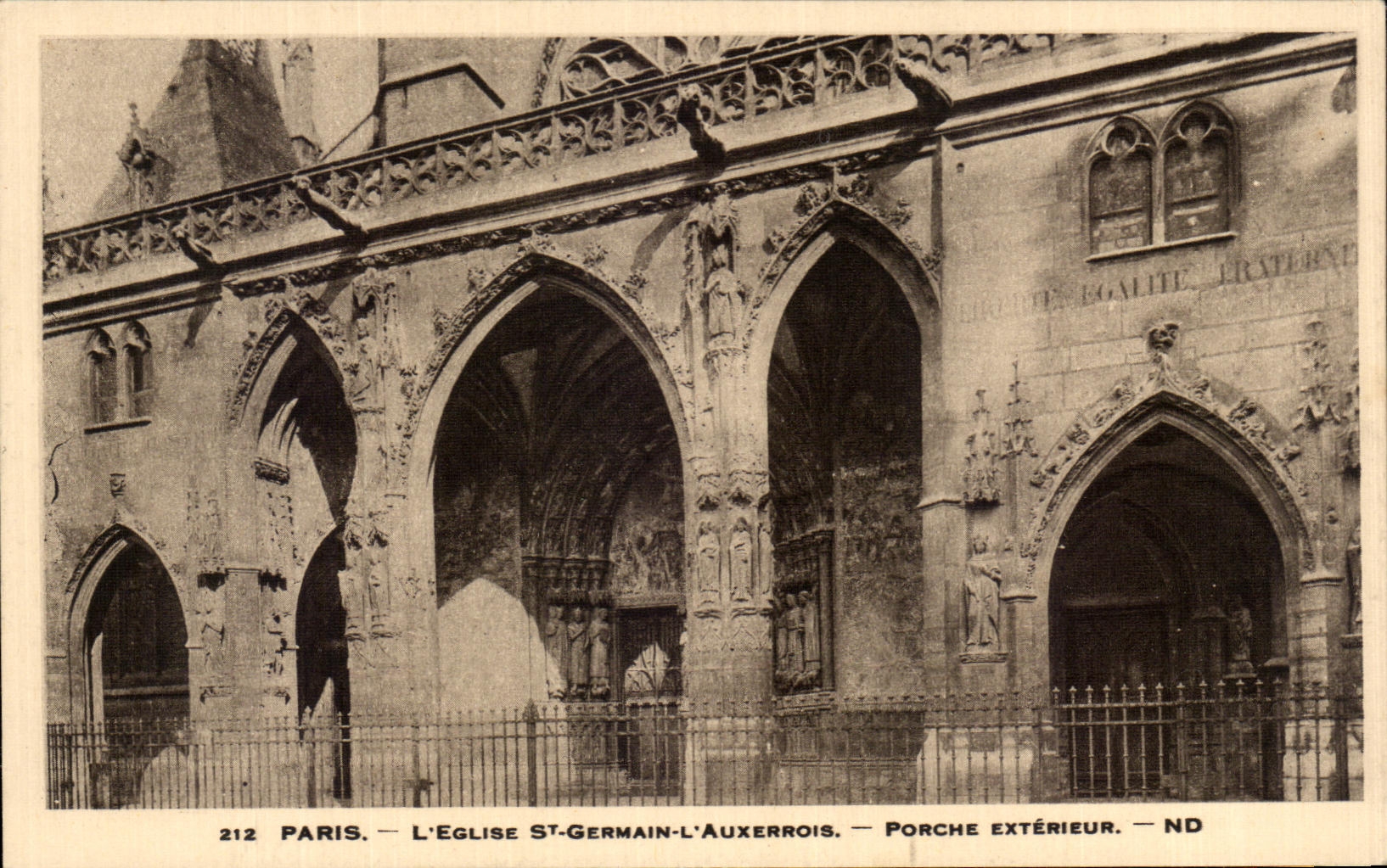 CPA Paris the Church German St the Resident of Auxerre External Porch