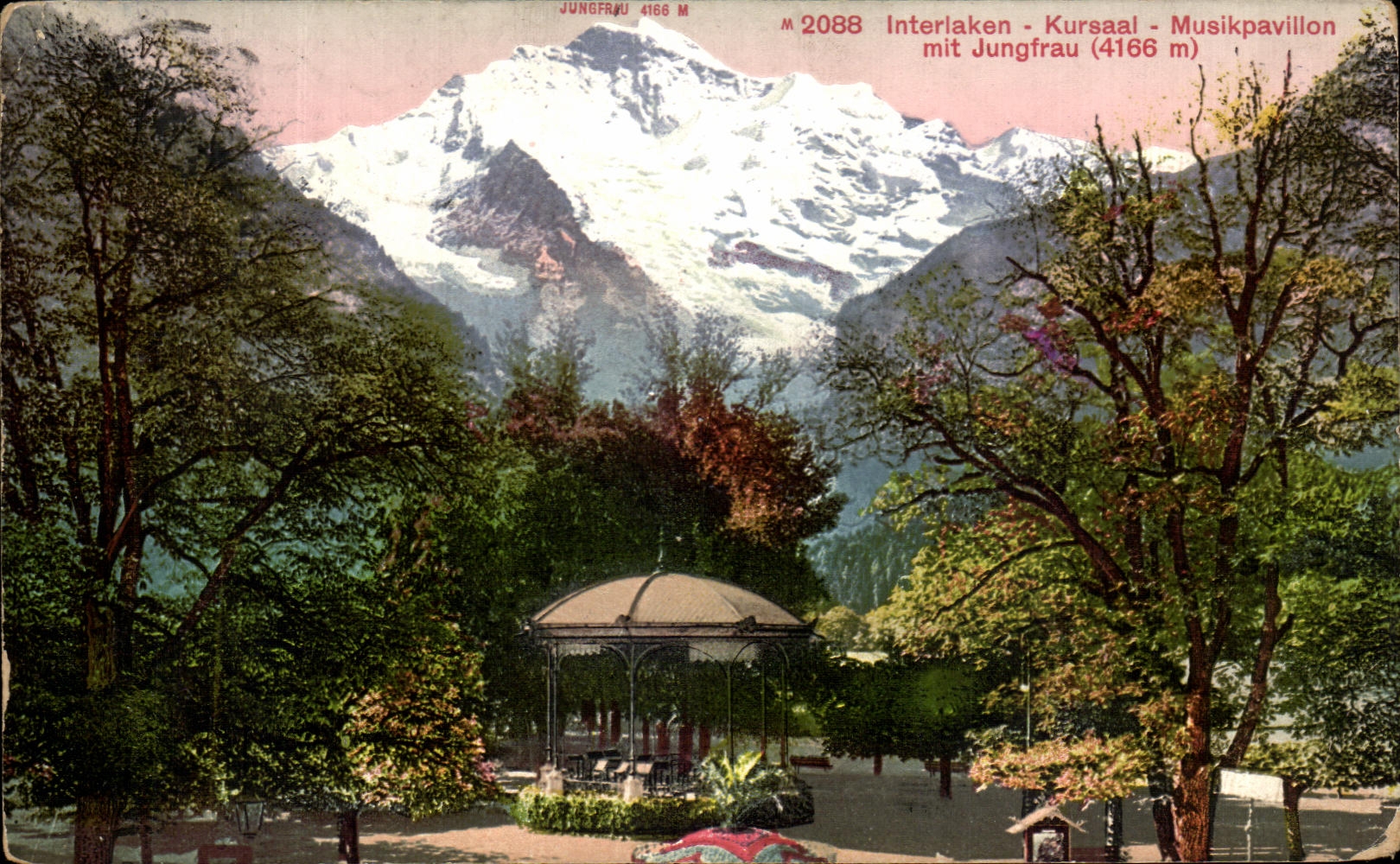 CPA Interlaken Kursaal Musikpavillon mit Jungfrau