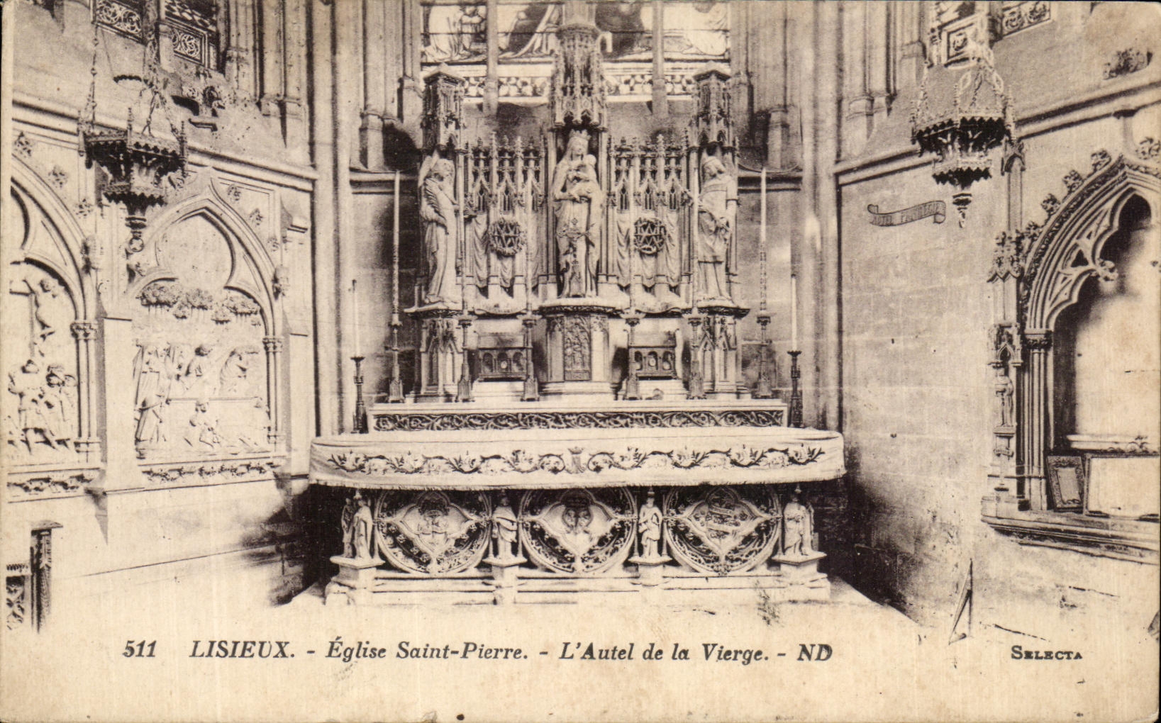 CPA Lisieux Church Saint Pierre the Furnace bridge of the Virgin