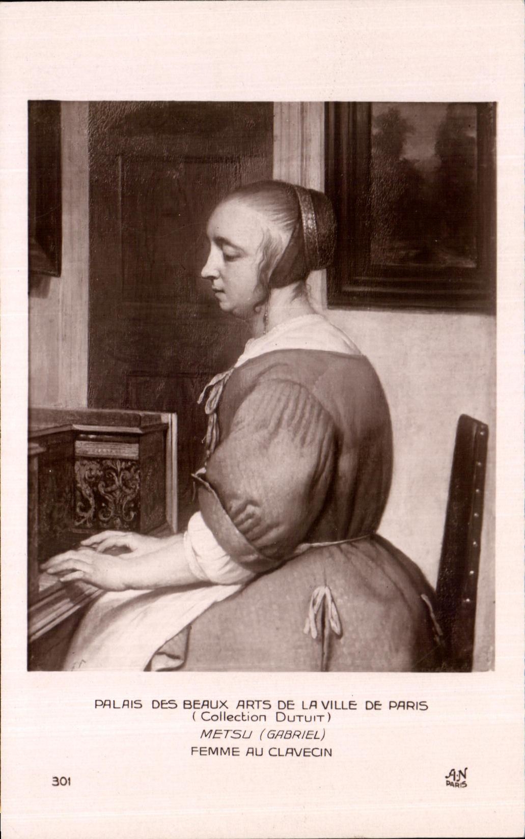 CPA Palais Des Bealix Arts De La Ville De Paris Metsu Femme Au Clavecin Piano