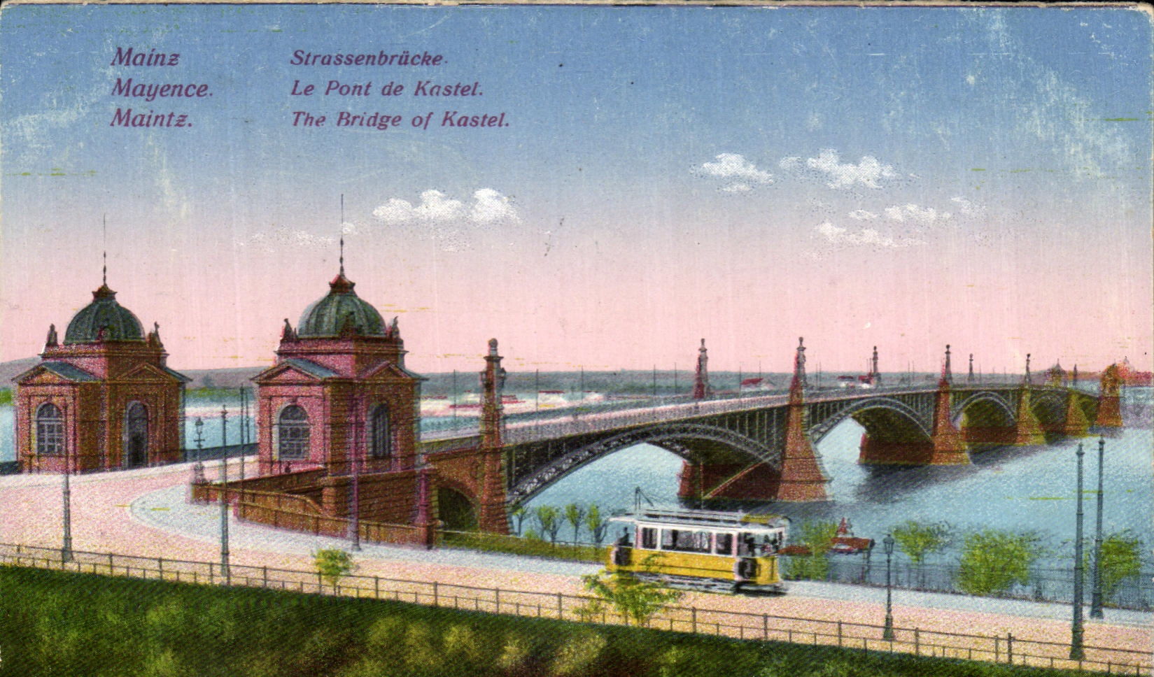 CPA Mainz Stassenbruche Mayence Le Pont de Kastel