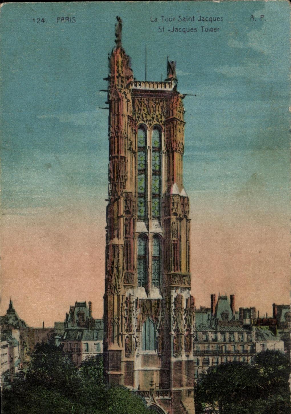 CPA Paris the Tower Saint Jacques