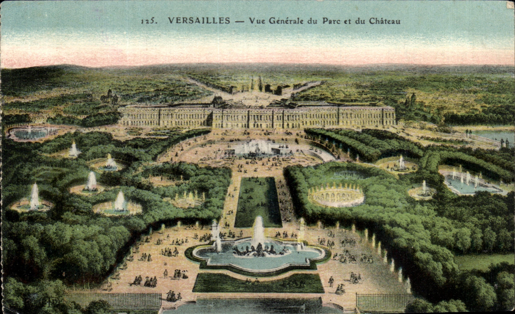 CPA Versailles Vue Generale du Parc et du Chateau
