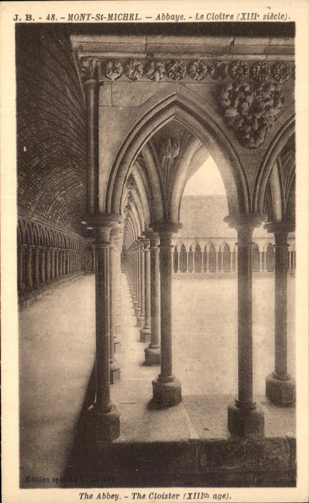 CPA Mount St Michel Abbey the Cloister