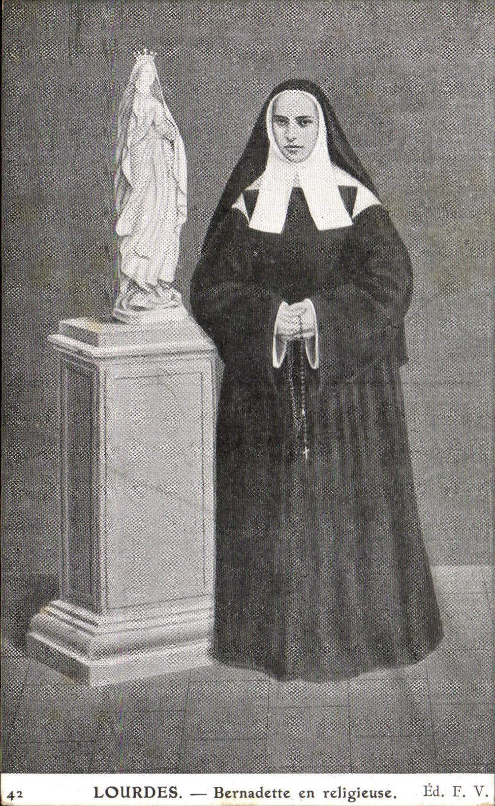 CPA Lourdes Bernadette as a nun