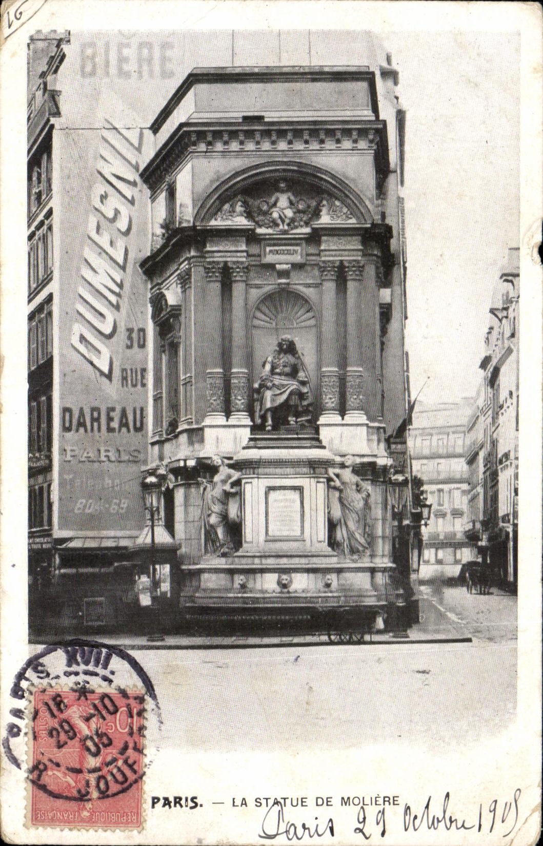 CPA Paris Statue De Moliere