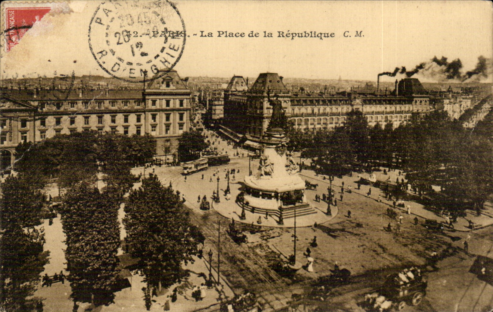CPA Paris the Place of the Republic