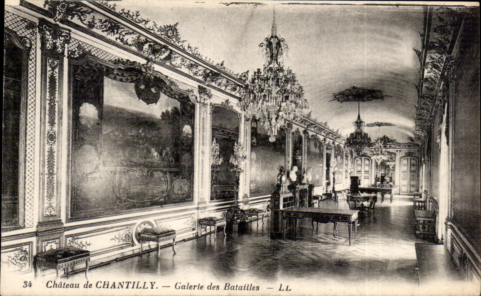 CPA Chateau de Chantilly Galerie des Batailles