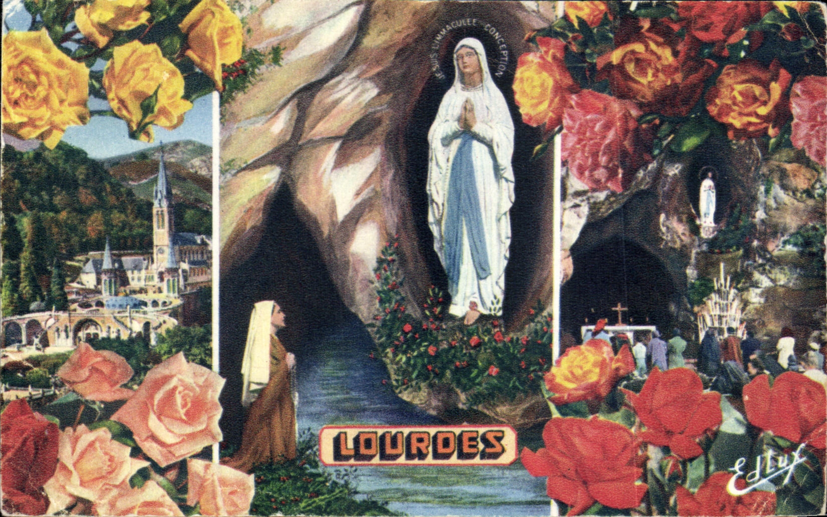 CPA Lourdes the Basilica I' Apparition the Cave