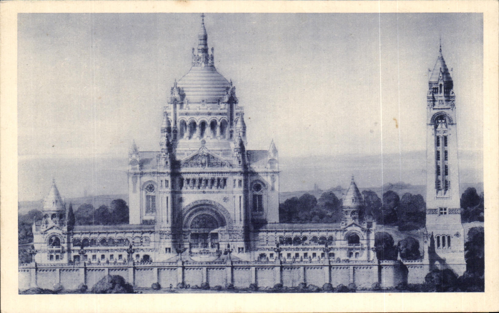 CPA the Basilica De Lisieux View of the Project