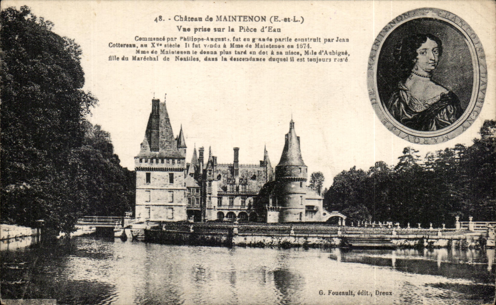 CPA Castle of Maintenon Seen from on the Water Part