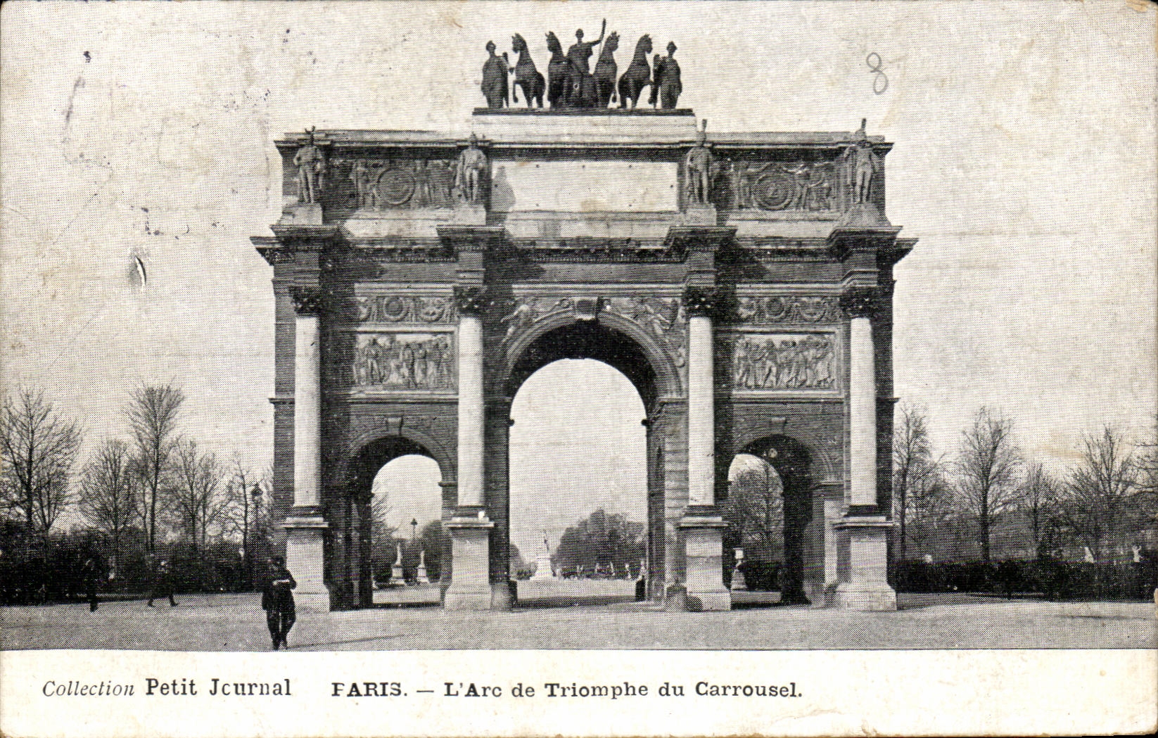 CPA Faris Arc de Triomphe the Louvre Carousel