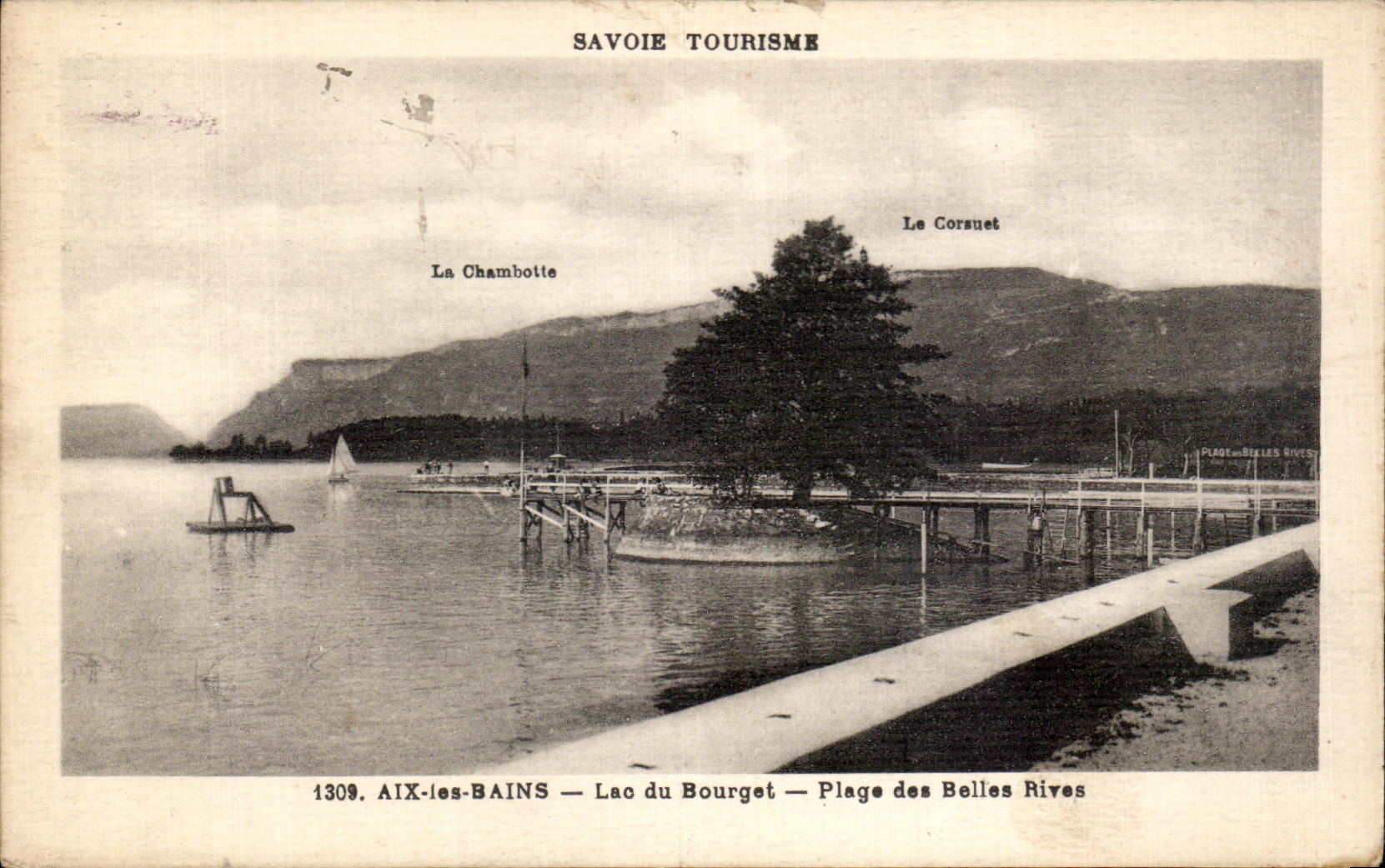 CPA Aix les Bains Lake of Le Bourget Beach of Beautiful Banks