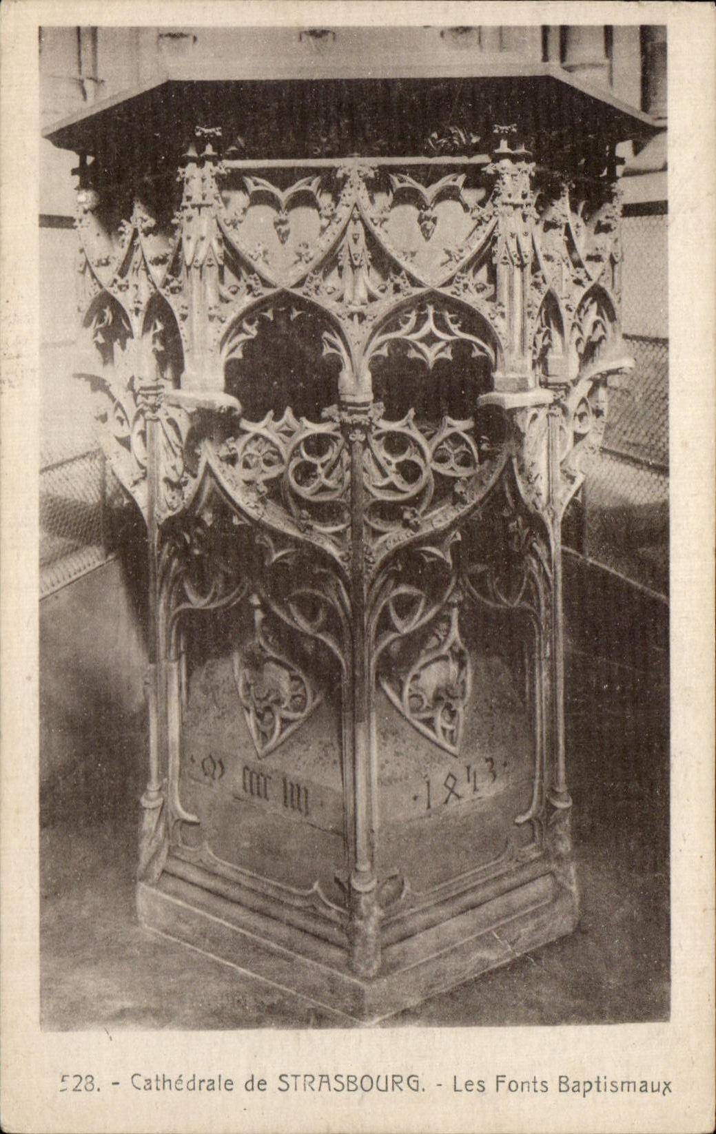 CPA Cathedral of Strasbourg the Baptismal font