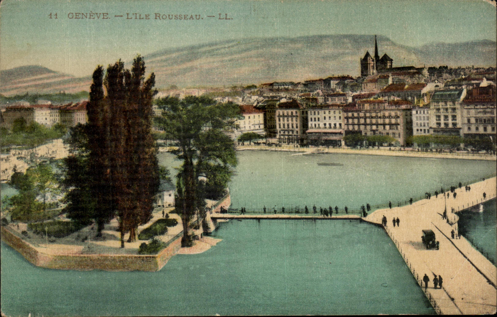 CPA Geneva the Island Rousseau