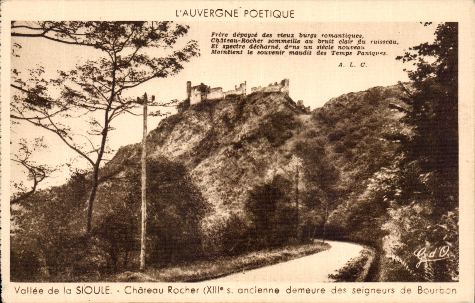 CPA Poetic Auvergne Valley Of Sioule Castle Rock Lords of Bourbon
