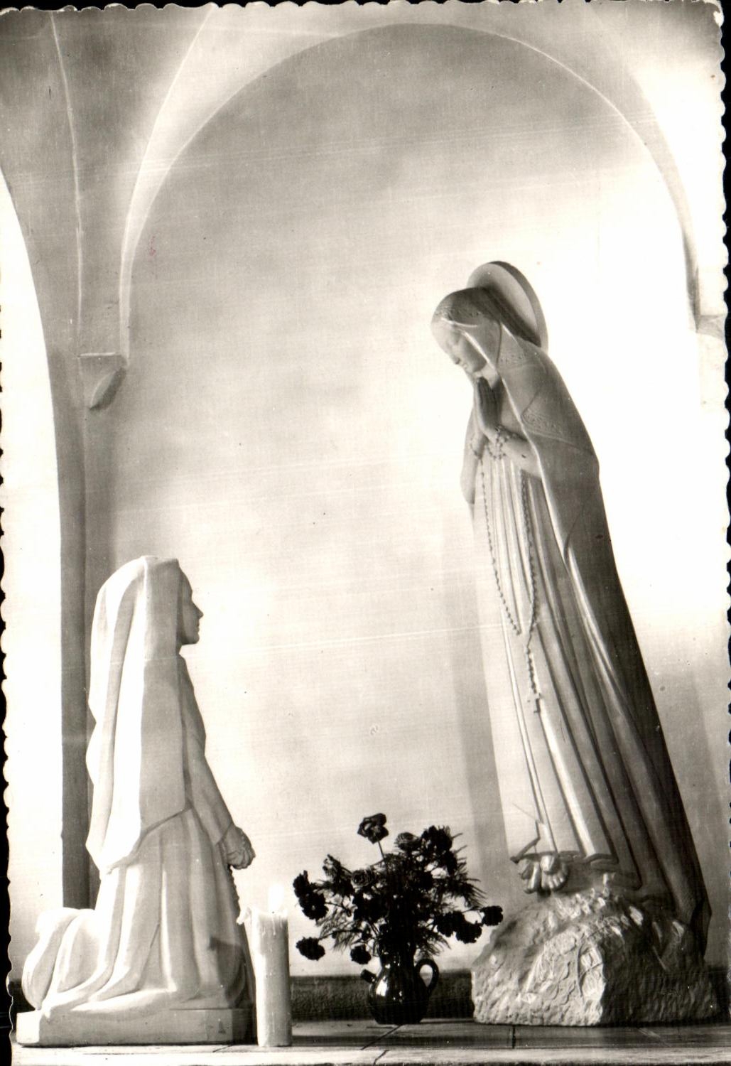 CPSM Lourdes Asylum Our Lady the Appearance Serraz Sculptor