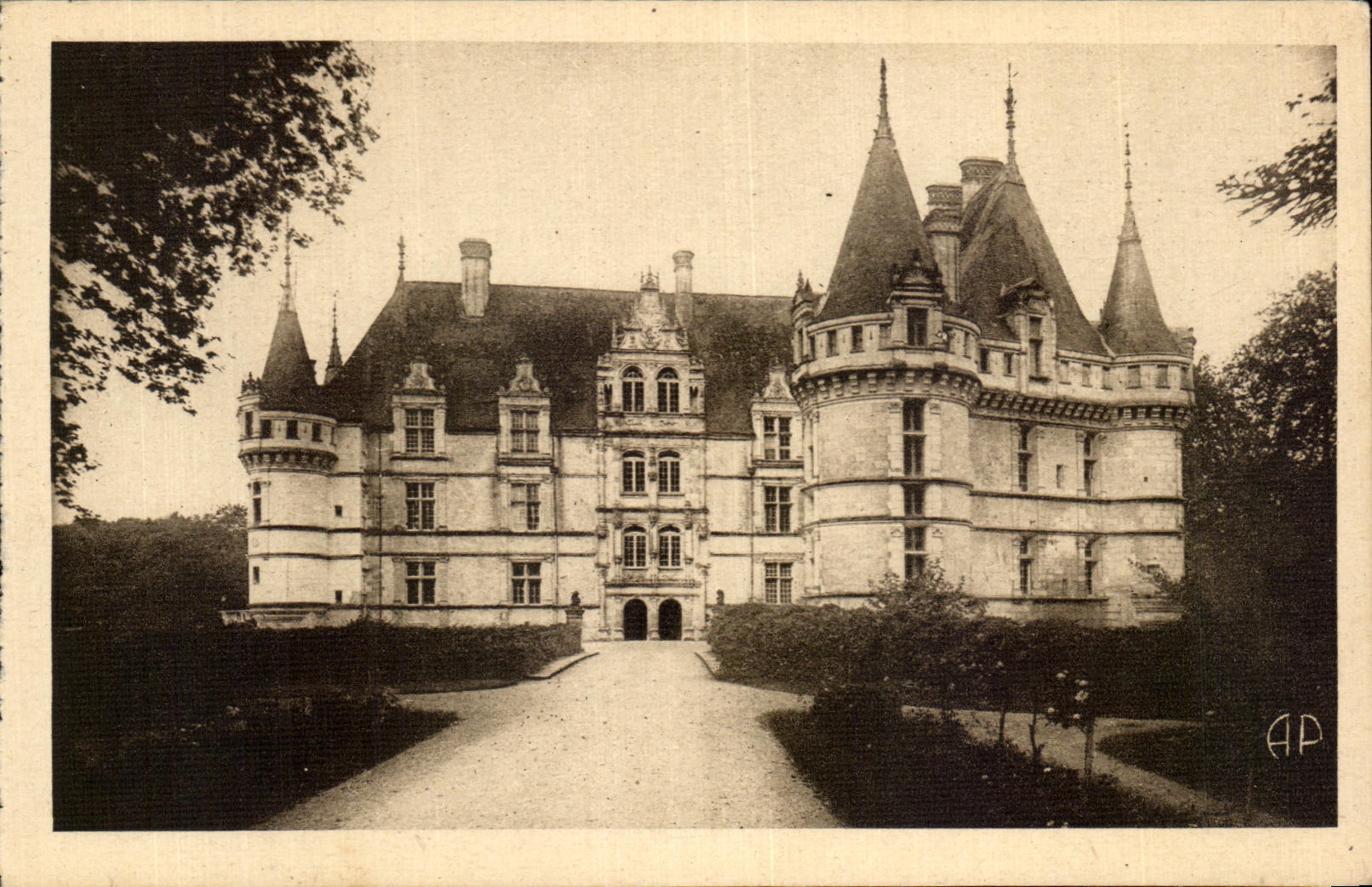 CPA Azay la cortina el castillo nacional