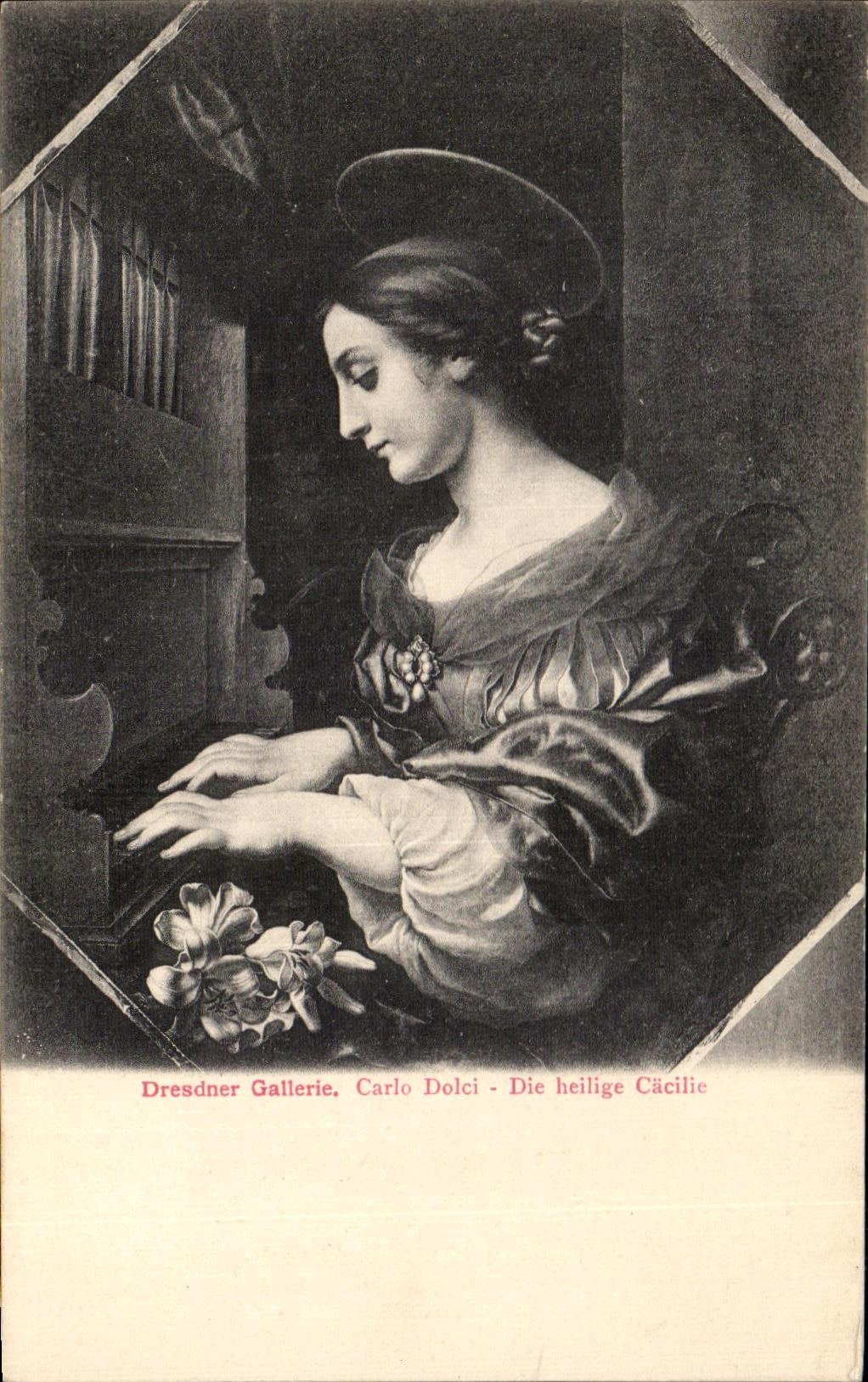 CPA Dresdner Gallerie Carle Dolci Die Heillge Cacille