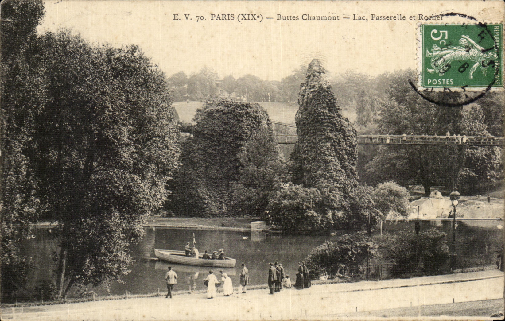 CPA Paris Hillocks Chaumont Lake Footbridge and rock