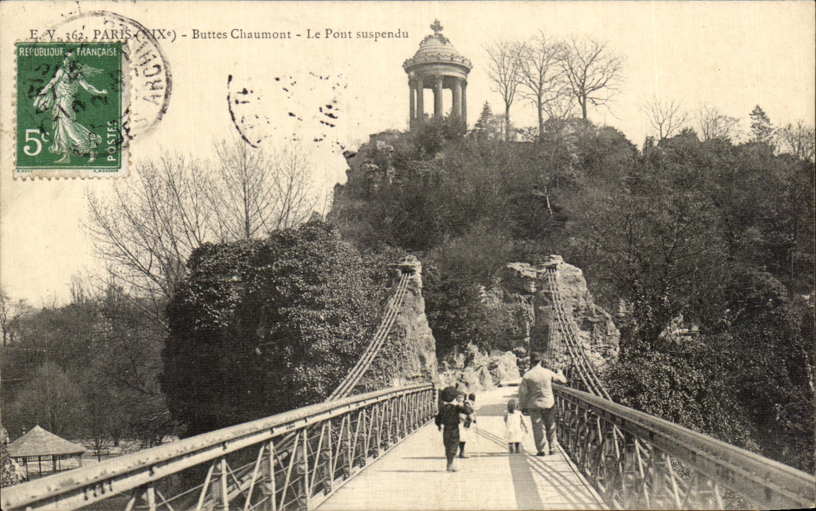 CPA Paris Hillocks Chaumont Lake Suspended bridge