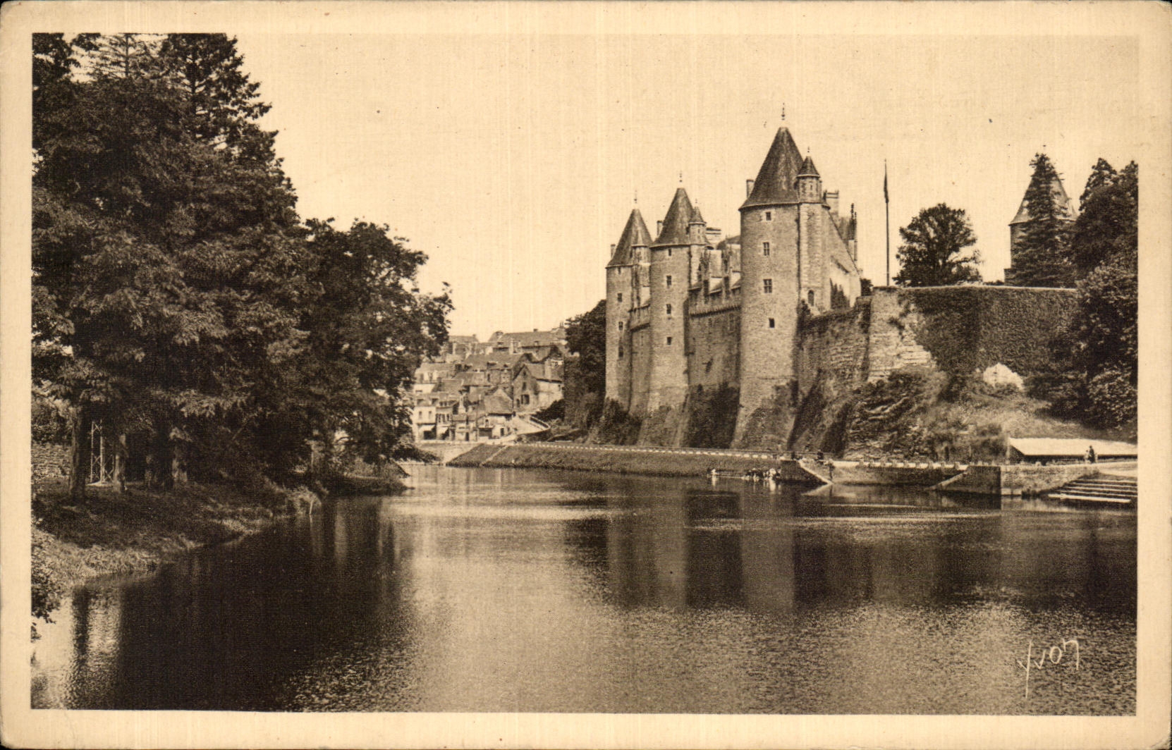 CPA Soft France Brittany Josselin Edges of Oust and the Castle