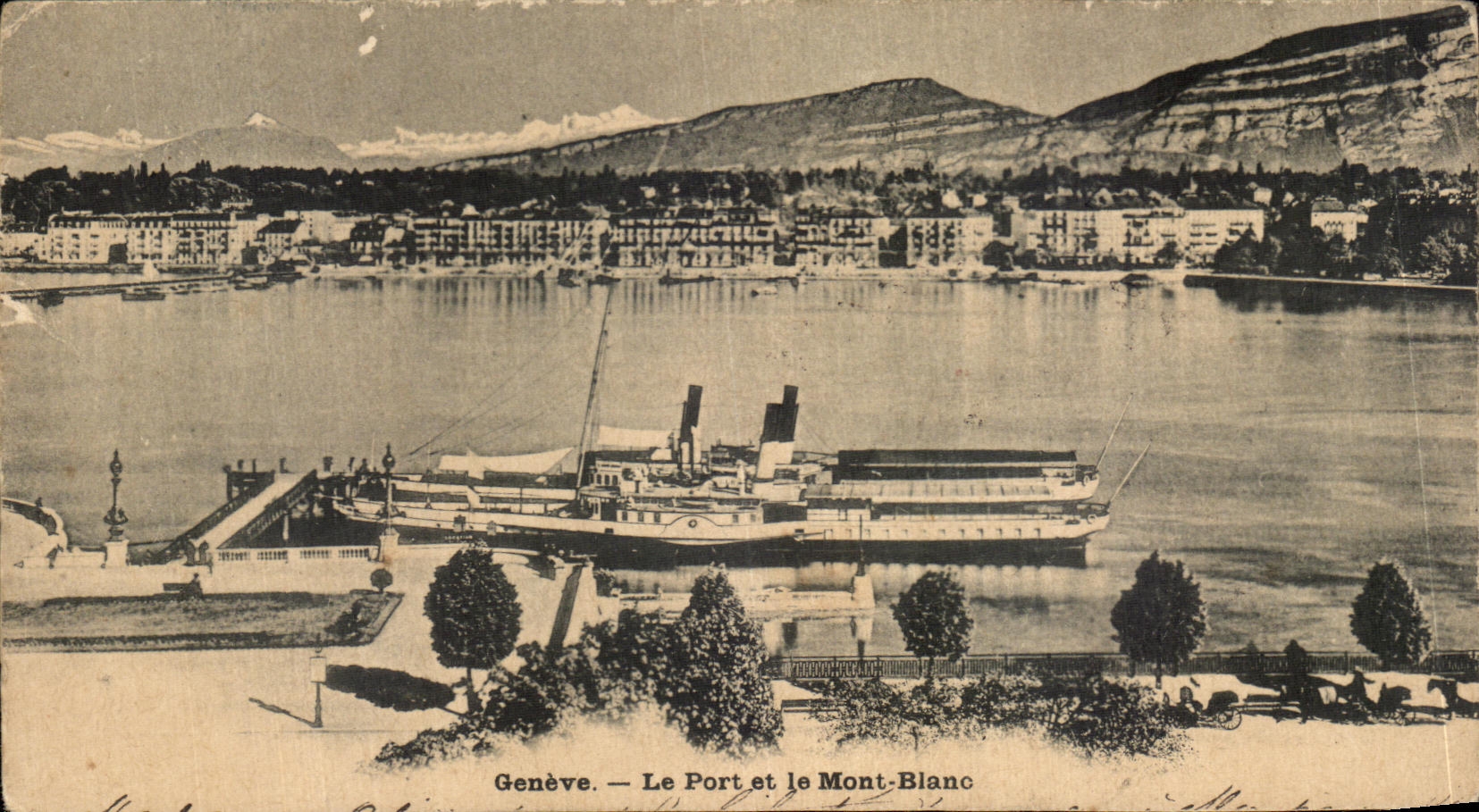 CPA Geneva the Port And Mont Blanc