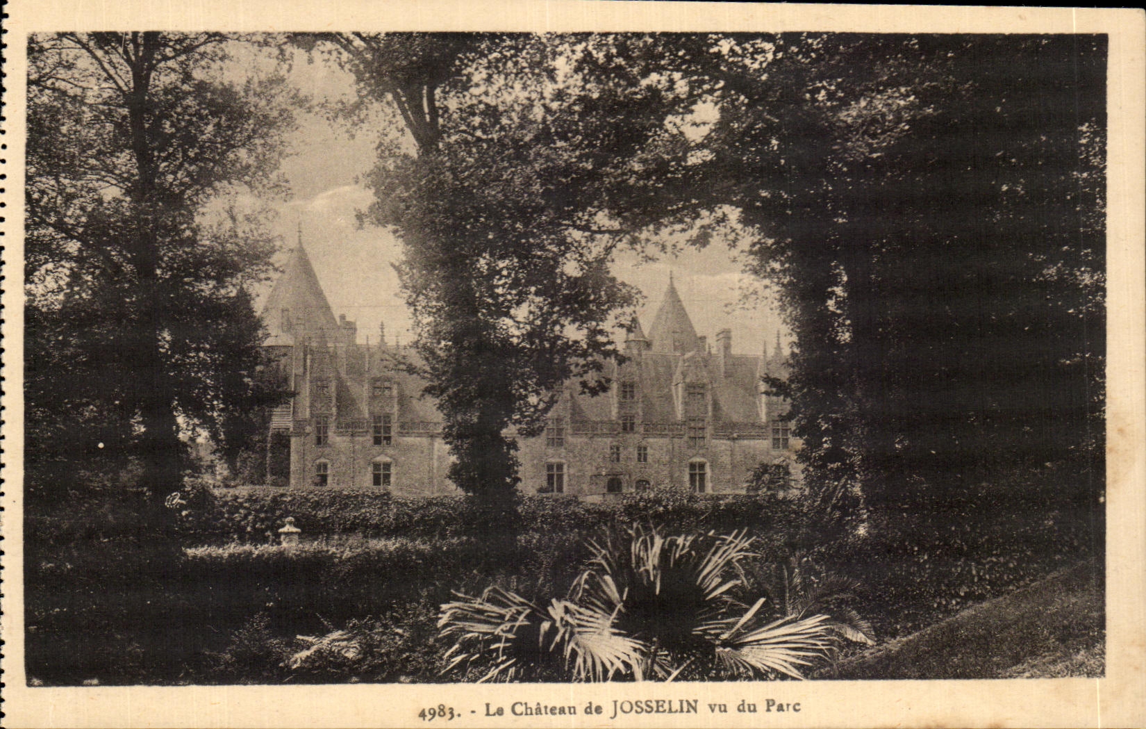 CPA Castle De Josselin visto del parque