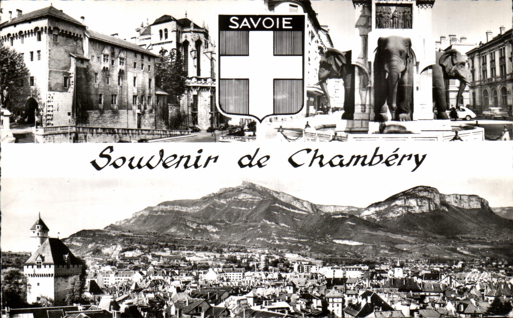 CPA Chambery the Castle Fountain of the Elephants