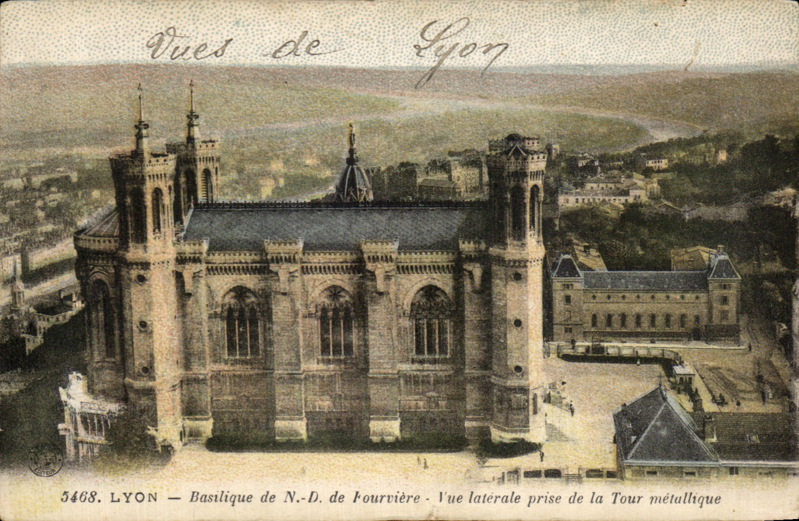 CPA Lyon Basilica Of NR D De Fourviere Seen Side Catch of the Metal Tower