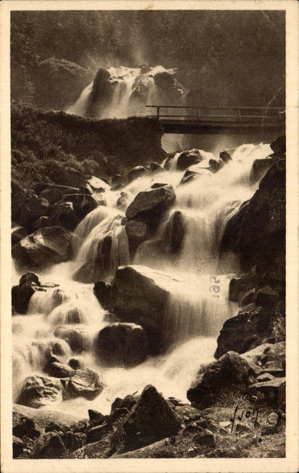 CPA the Pyrenees Environs of Cauterets Cascades of Lutour