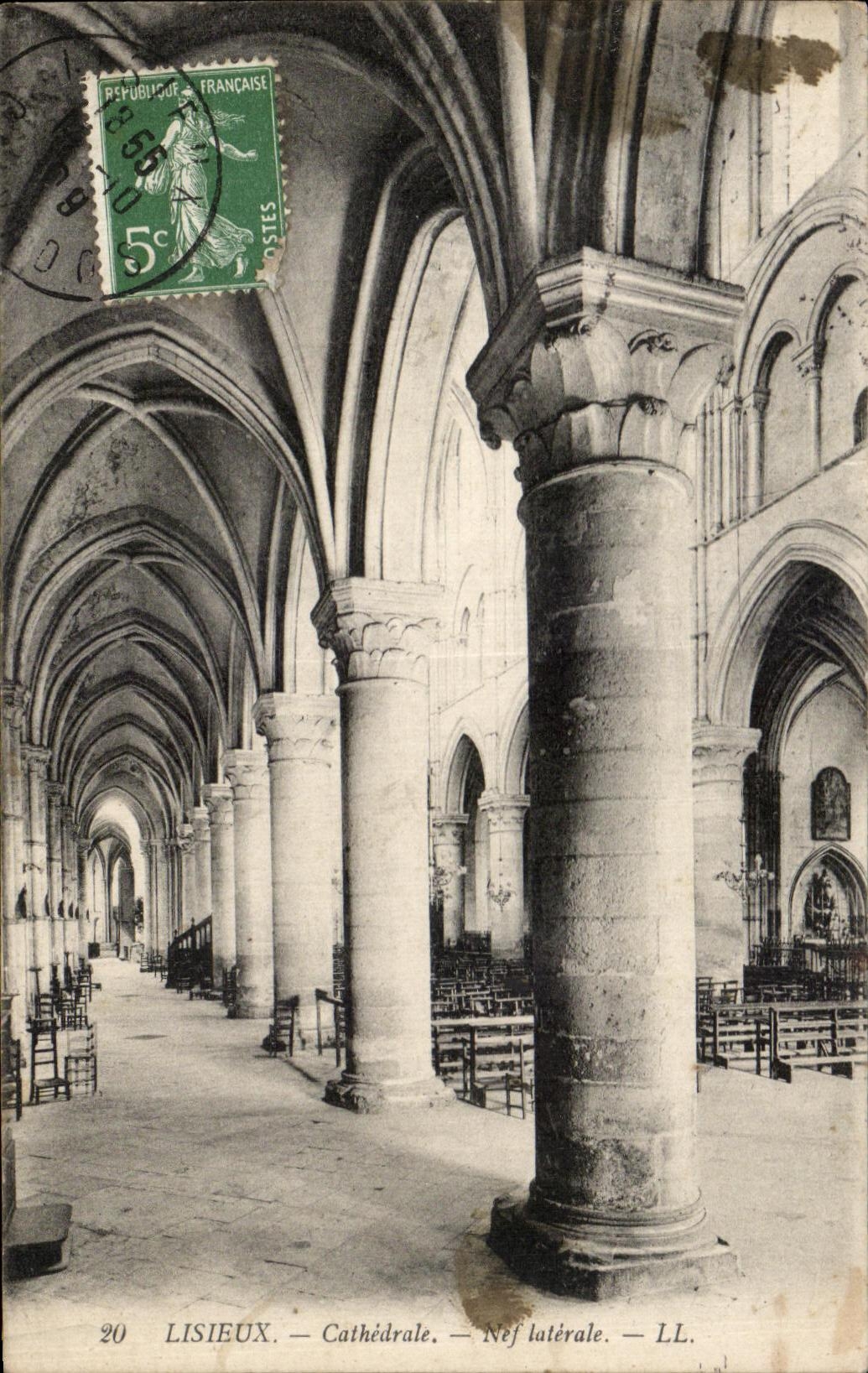 CPA Lisieux Cathedral Side aisle