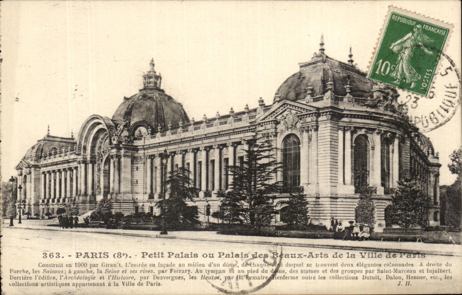 CPA Paris Petit Palais or Palate of Beautiful arts of the Town of Shares