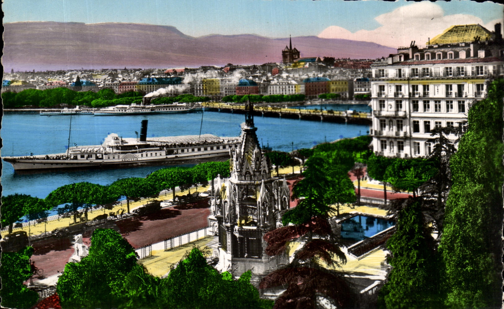 CPA Geneva Monument Brunswick And Vue On the City Helvetie Boat