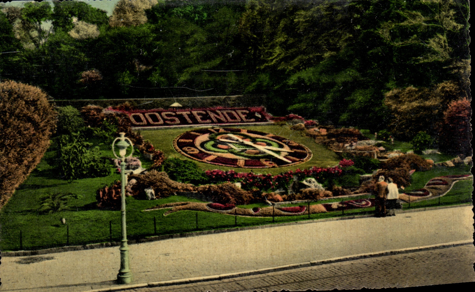 CPA Ostend the Flowered Clock Oostende Bloemenuurwerk