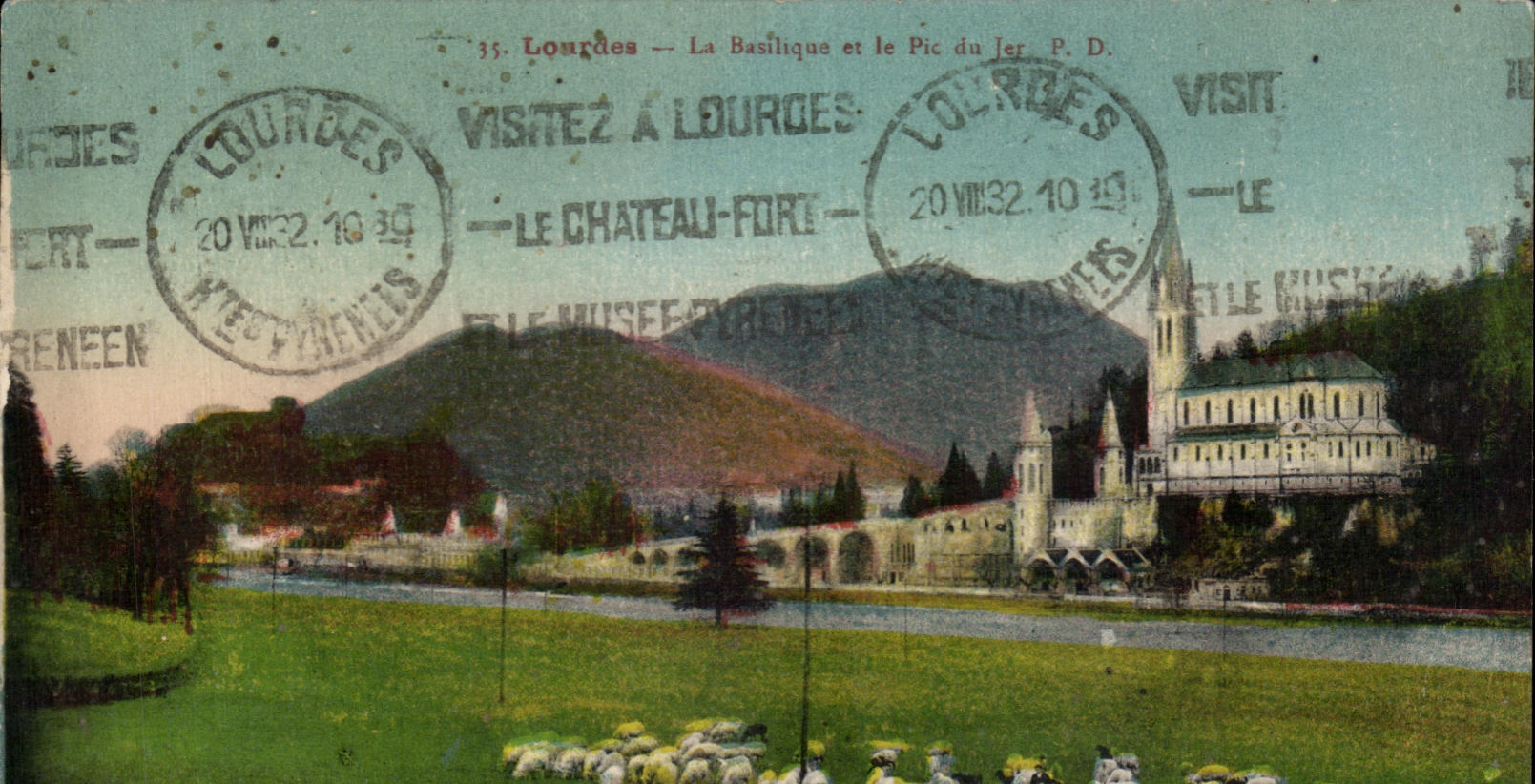 CPA Lourdes the Basilica And the Peak Of Jer Sheep