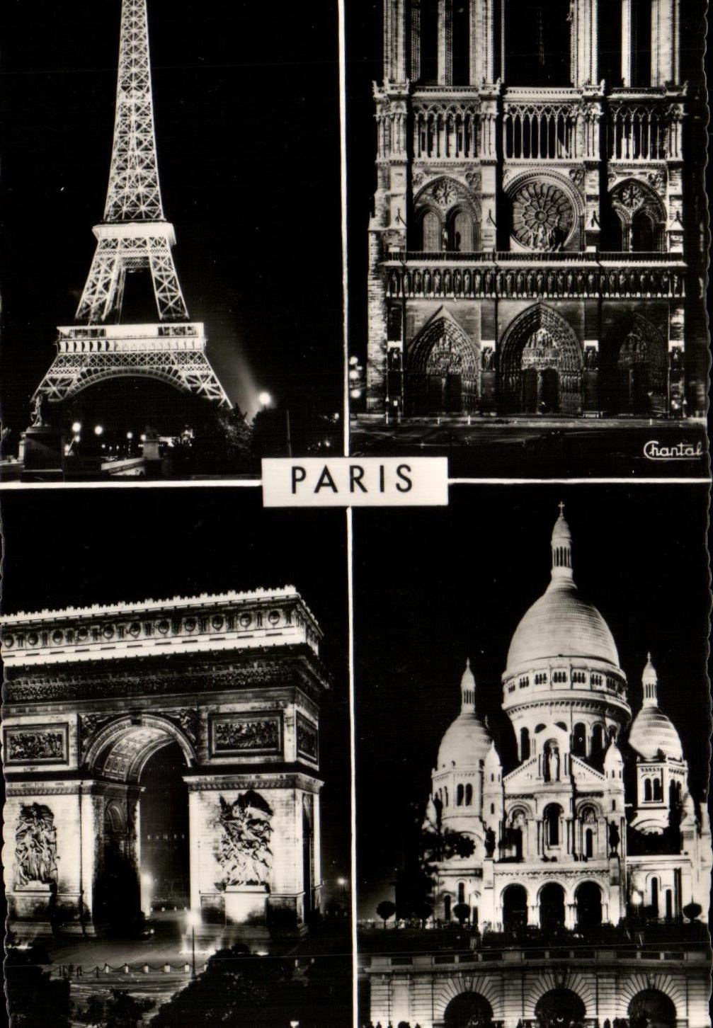 CPSM Paris Eiffel Tower Our Lady Arc de Triomphe Sacring Montmartre Heart