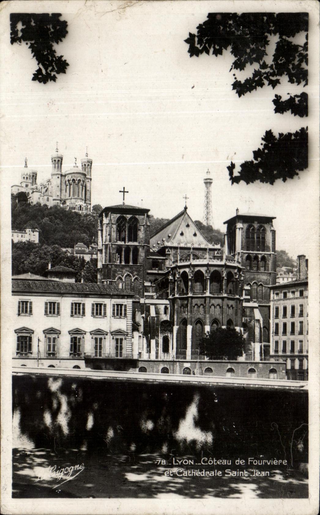 CPA Lyon Slope De Fourviere And Cathedrale Saint Jean