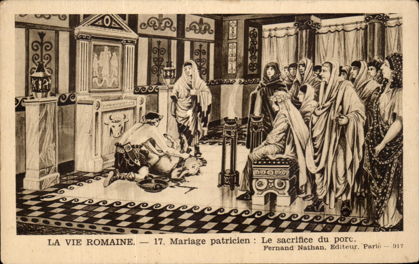 CPA La Vie Romaine Mariage Patricien Le Sacrifice Du Porc 