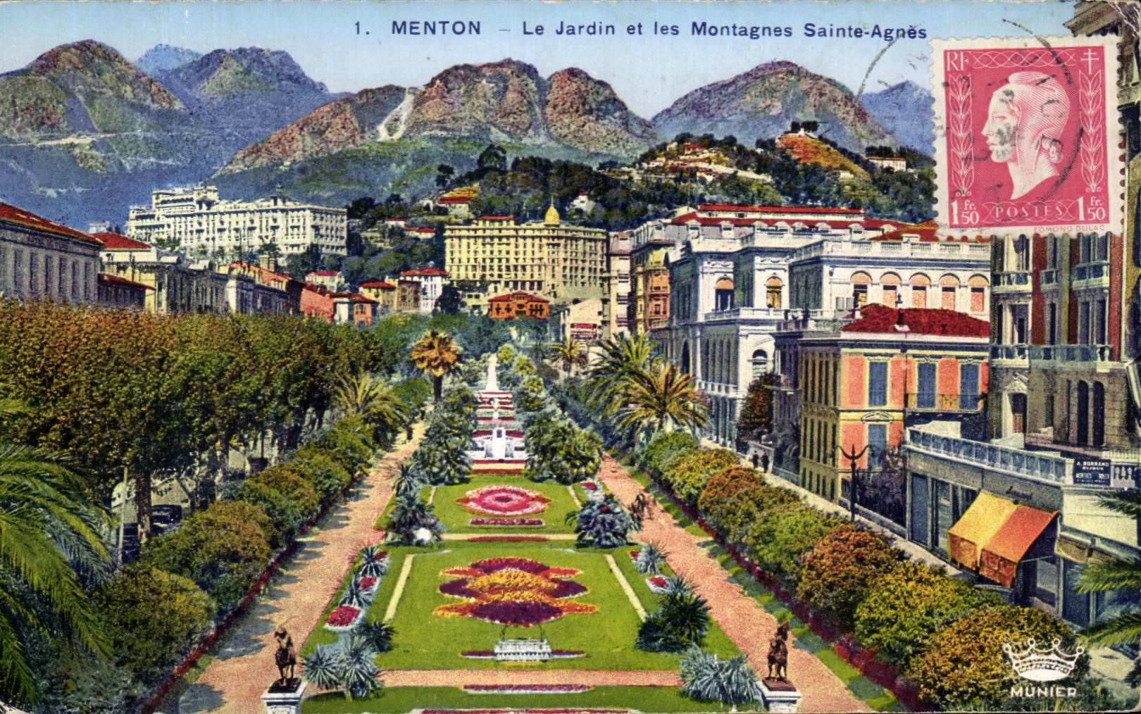 CPA Menton the Garden and Mountains Sainte Agnes