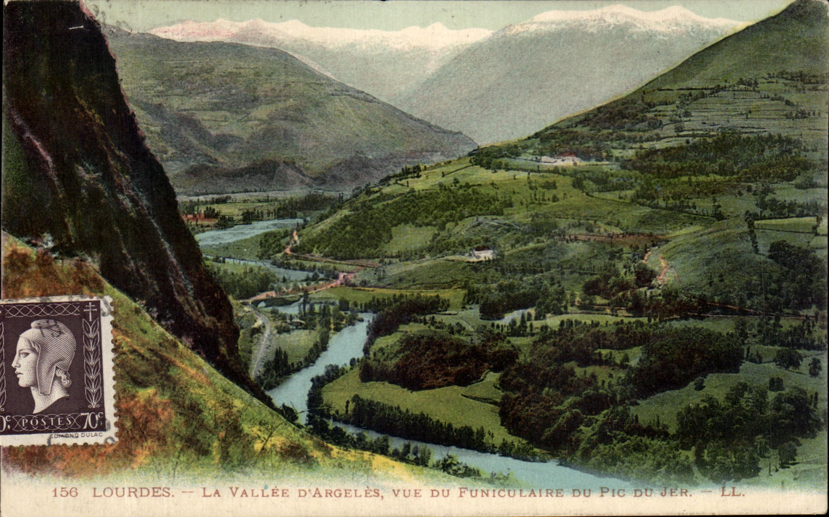 CPA Lourdes the Valley D' Argeles Seen Of the Funicular Of the Peak Of Jer